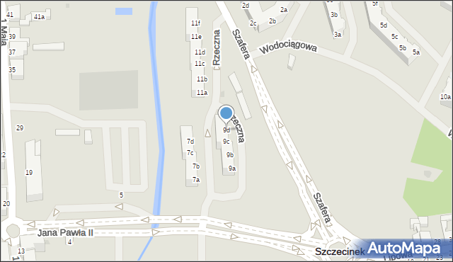 Szczecinek, Rzeczna, 9d, mapa Szczecinek