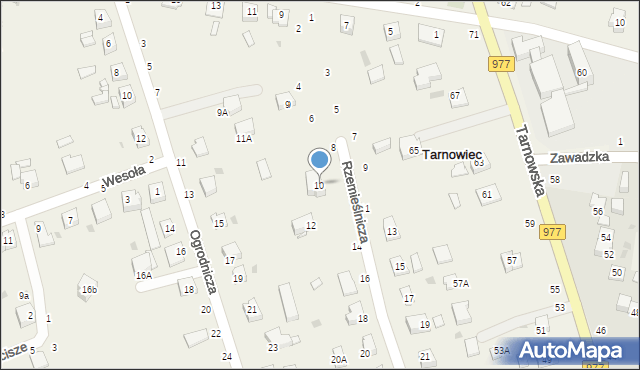 Tarnowiec, Rzemieślnicza, 10, mapa Tarnowiec