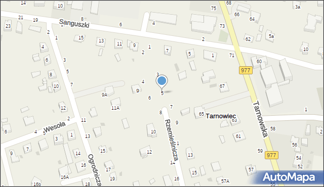 Tarnowiec, Rzemieślnicza, 5, mapa Tarnowiec