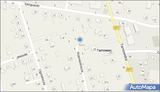 Tarnowiec, Rzemieślnicza, 7, mapa Tarnowiec