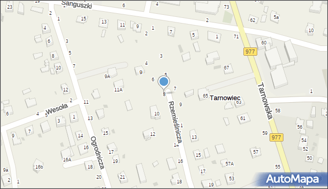 Tarnowiec, Rzemieślnicza, 8, mapa Tarnowiec