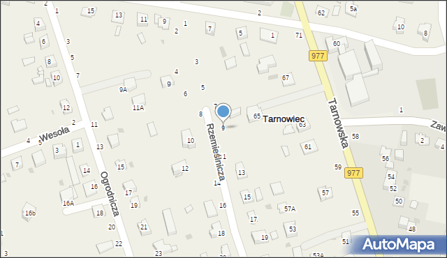 Tarnowiec, Rzemieślnicza, 9, mapa Tarnowiec