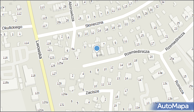 Tomaszów Lubelski, Rzemieślnicza, 5, mapa Tomaszów Lubelski