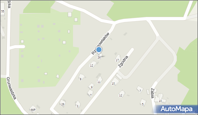 Trzebinia, Rzeszowiaków, 14, mapa Trzebinia