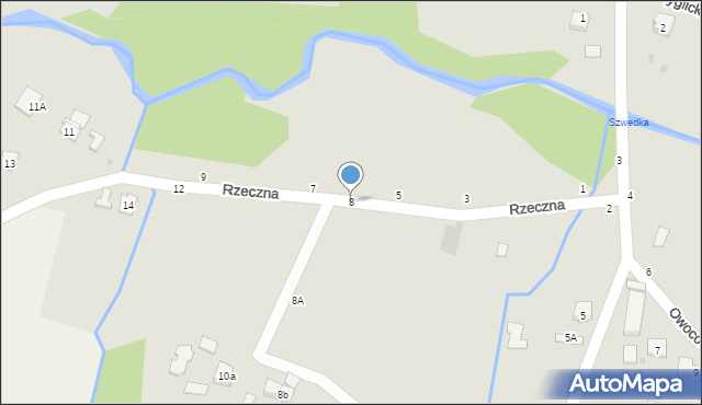 Tuchów, Rzeczna, 8, mapa Tuchów