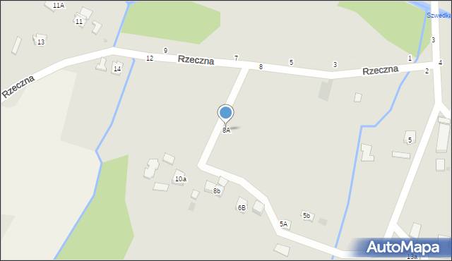 Tuchów, Rzeczna, 8A, mapa Tuchów