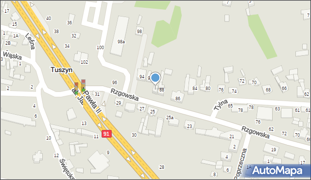 Tuszyn, Rzgowska, 90, mapa Tuszyn