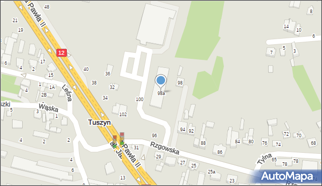 Tuszyn, Rzgowska, 98a, mapa Tuszyn