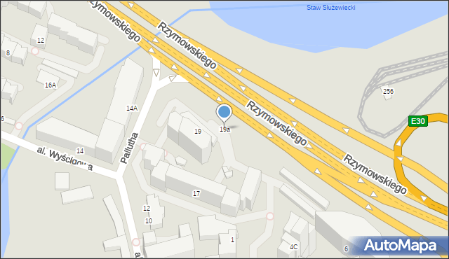 Warszawa, Rzymowskiego Wincentego, 19a, mapa Warszawy