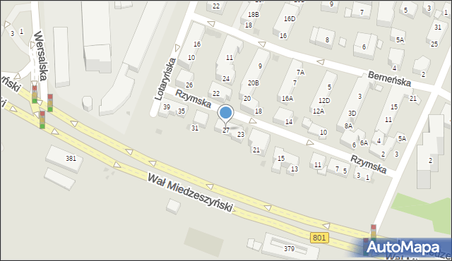 Warszawa, Rzymska, 27, mapa Warszawy