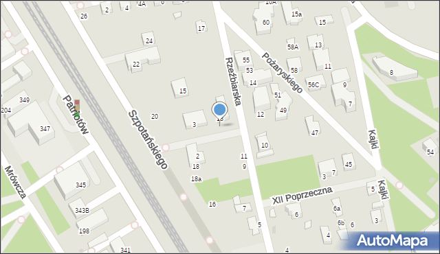 Warszawa, Rzeźbiarska, 13A, mapa Warszawy