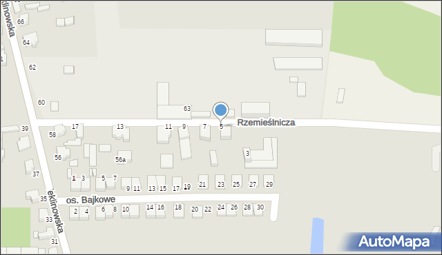 Wieruszów, Rzemieślnicza, 5, mapa Wieruszów