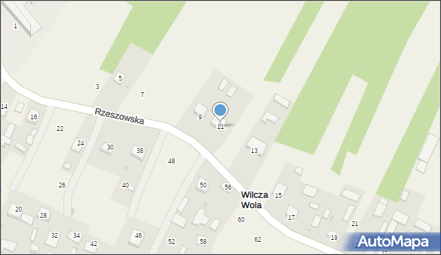 Wilcza Wola, Rzeszowska, 11, mapa Wilcza Wola