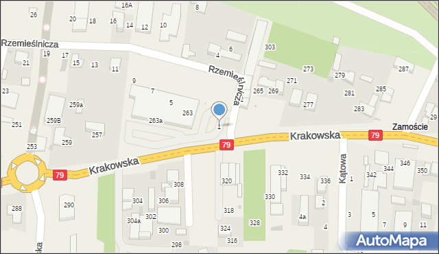 Zabierzów, Rzemieślnicza, 1, mapa Zabierzów