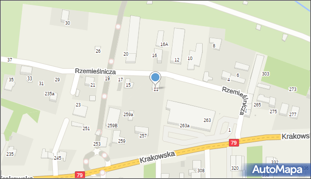 Zabierzów, Rzemieślnicza, 11, mapa Zabierzów