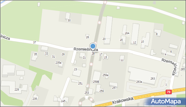 Zabierzów, Rzemieślnicza, 19, mapa Zabierzów