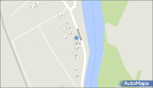 Zagórz, Rzeczna, 24, mapa Zagórz