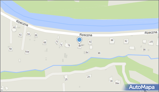 Zagórz, Rzeczna, 80, mapa Zagórz