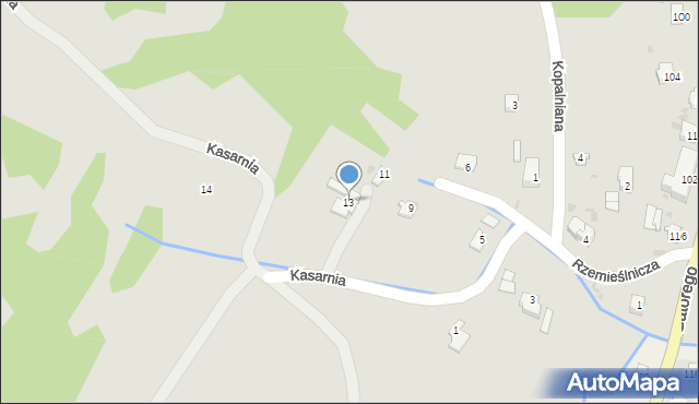 Zagórz, Rzemieślnicza, 13, mapa Zagórz