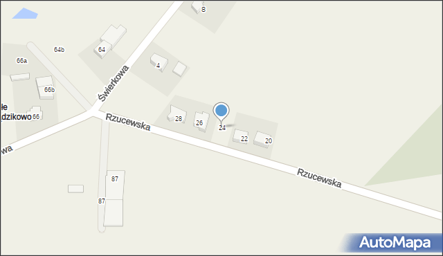 Żelistrzewo, Rzucewska, 24, mapa Żelistrzewo