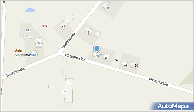 Żelistrzewo, Rzucewska, 28, mapa Żelistrzewo