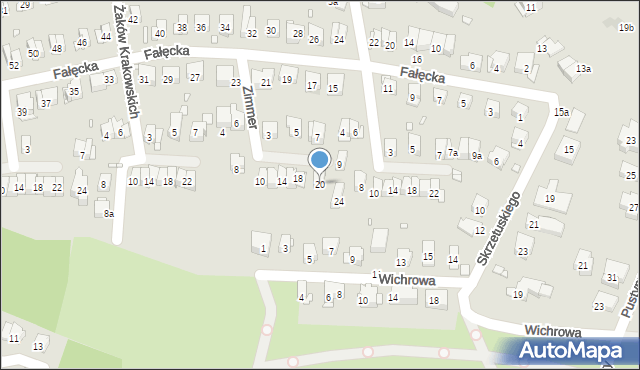 Kraków, s. Zimmer Zygmunty, 20, mapa Krakowa