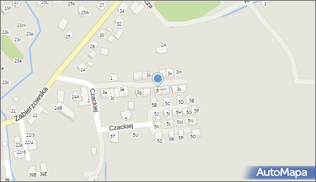 Niepołomice, s. Czackiej Elżbiety, 3i, mapa Niepołomice