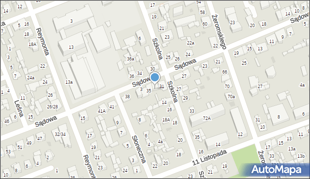 Białobrzegi, Sądowa, 33, mapa Białobrzegi