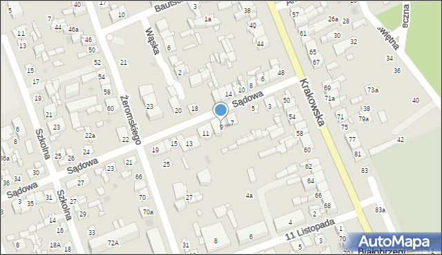 Białobrzegi, Sądowa, 9, mapa Białobrzegi