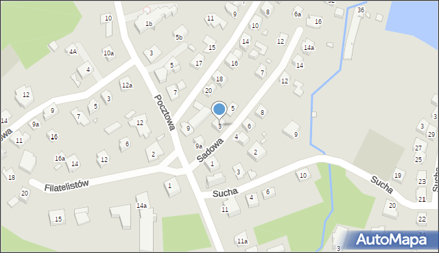 Bielsko-Biała, Sadowa, 3, mapa Bielsko-Białej