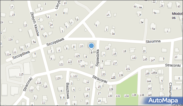 Bielsko-Biała, Sąsiedzka, 6, mapa Bielsko-Białej