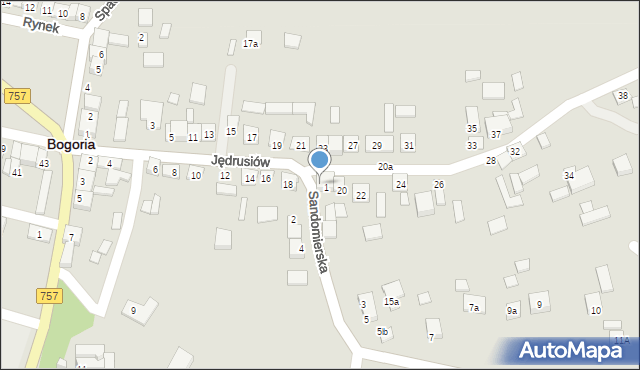 Bogoria, Sandomierska, 1, mapa Bogoria
