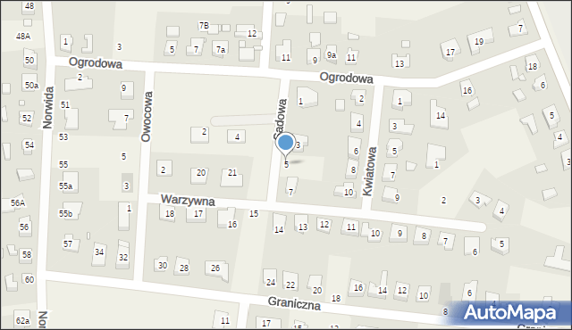 Bolechowo-Osiedle, Sadowa, 5, mapa Bolechowo-Osiedle