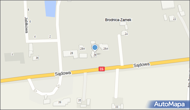 Brodnica, Sądowa, 26, mapa Brodnica