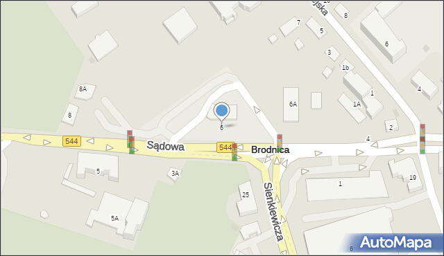 Brodnica, Sądowa, 6, mapa Brodnica