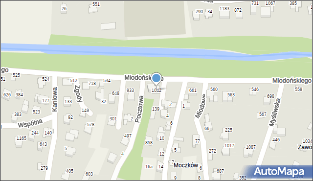 Buczkowice, Sadowa, 1042, mapa Buczkowice