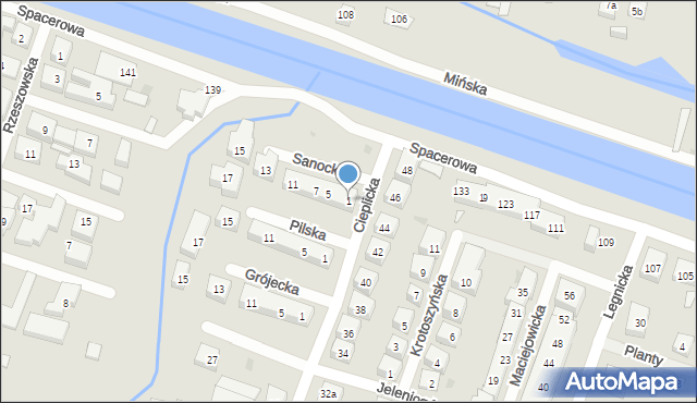 Bydgoszcz, Sanocka, 1, mapa Bydgoszczy