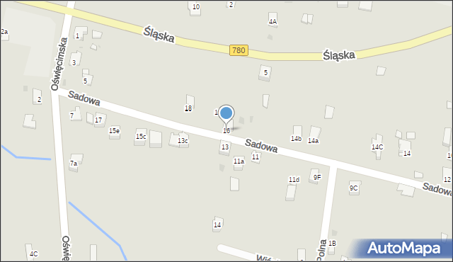 Chełmek, Sadowa, 16, mapa Chełmek