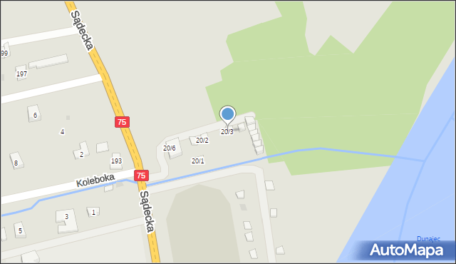 Czchów, Sądecka, 20/3, mapa Czchów