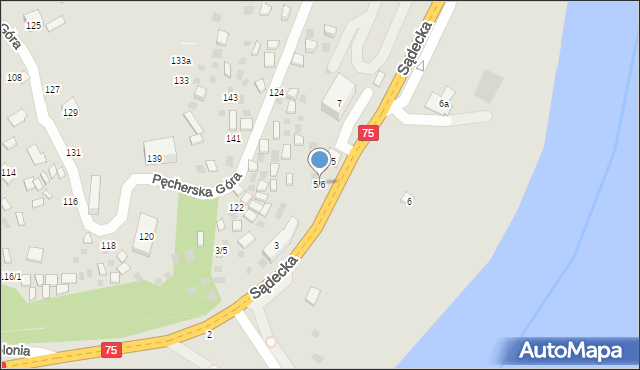 Czchów, Sądecka, 5/6, mapa Czchów
