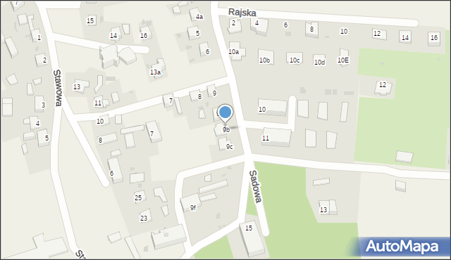 Czekanów, Sadowa, 9b, mapa Czekanów