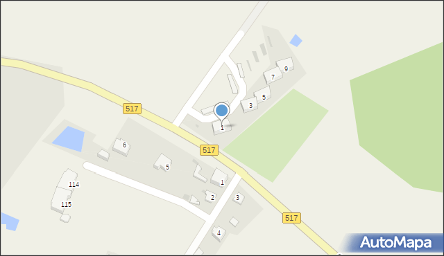 Czernin, Sadowa, 1, mapa Czernin