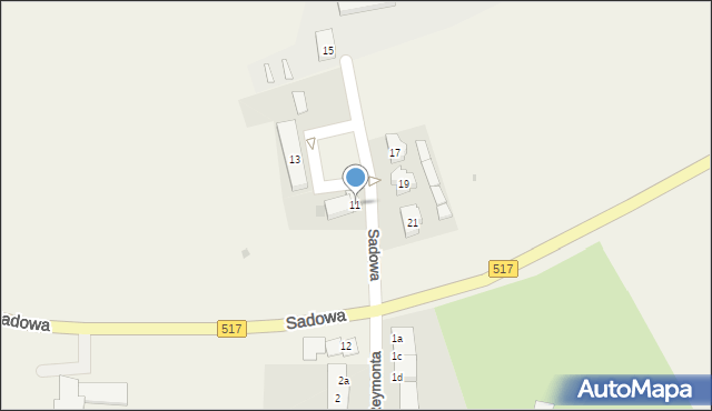 Czernin, Sadowa, 11, mapa Czernin