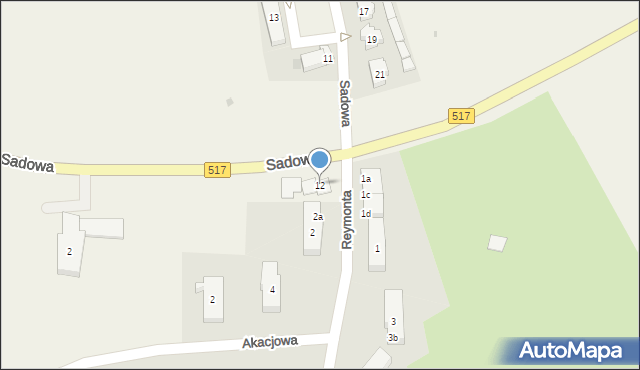 Czernin, Sadowa, 12, mapa Czernin