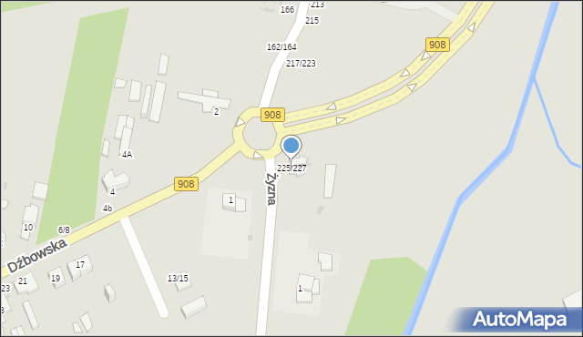 Częstochowa, Sabinowska, 225/227, mapa Częstochowy