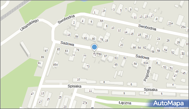 Dąbrowa Górnicza, Sadowa, 71, mapa Dąbrowa Górnicza
