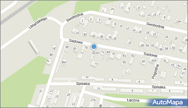 Dąbrowa Górnicza, Sadowa, 77A, mapa Dąbrowa Górnicza