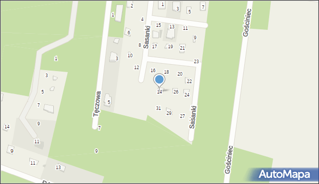 Duchnów, Sasanki, 14, mapa Duchnów