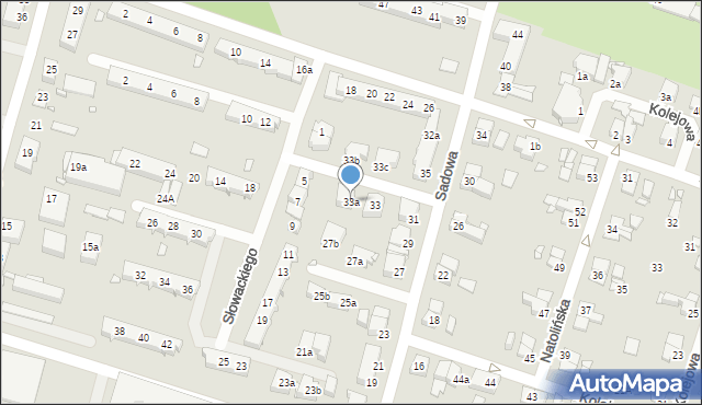 Elbląg, Sadowa, 33a, mapa Elbląga