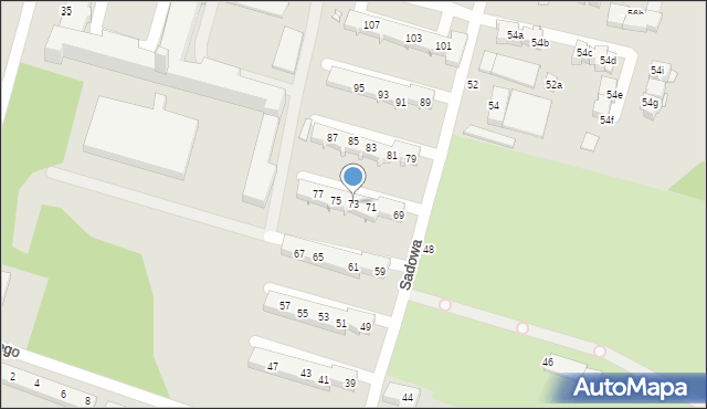 Elbląg, Sadowa, 73, mapa Elbląga